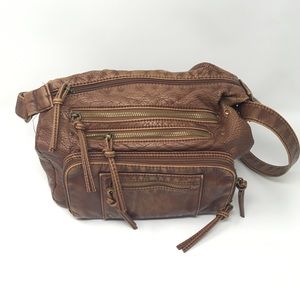 Brown faux leather bag